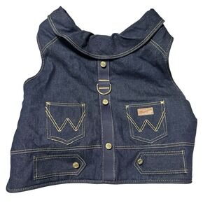 Wrangler Dark Wash Denim Dog Vest Harness XL 90-140‎ LBS New Without Tags